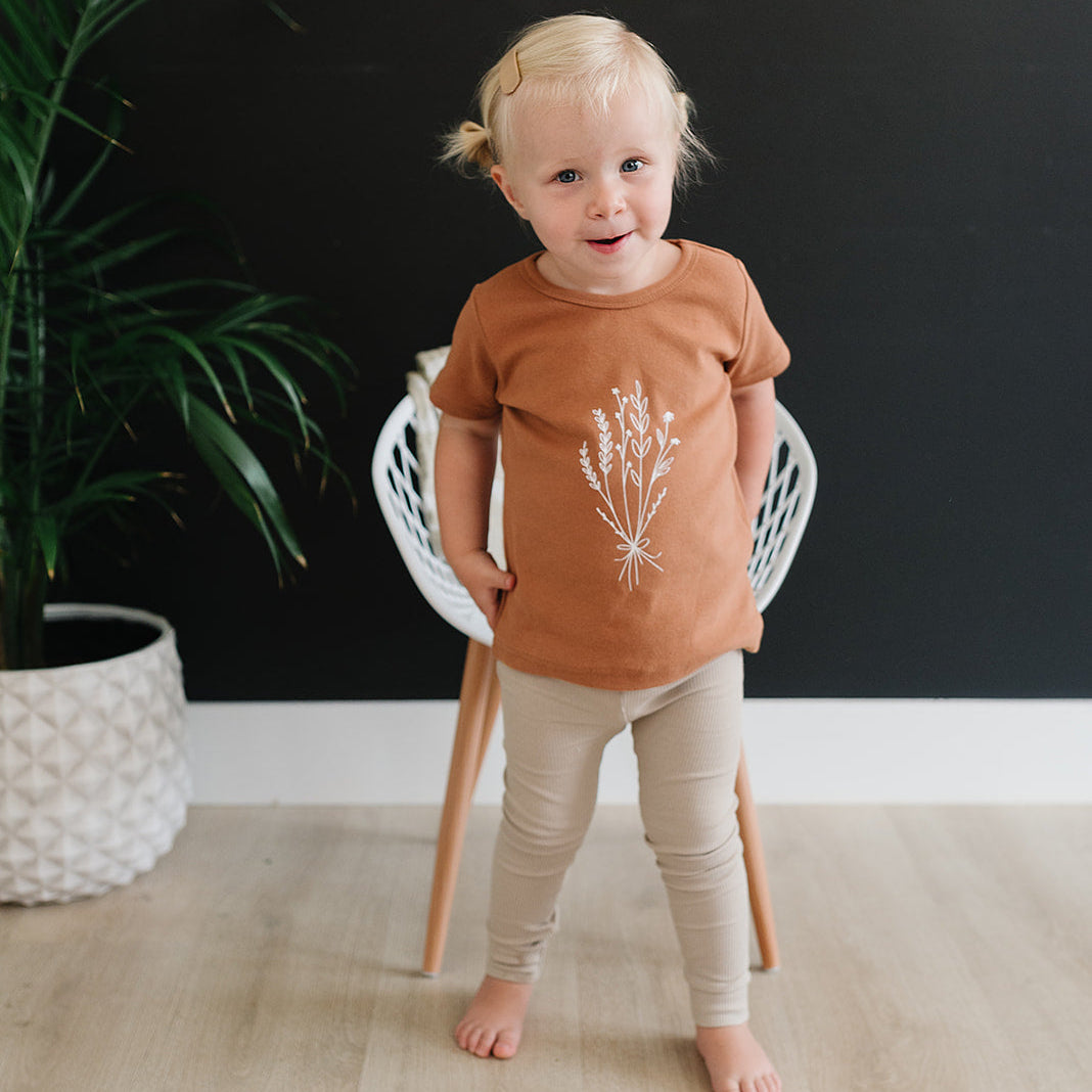Oatmeal Organic Cotton Leggings | Mebie Baby