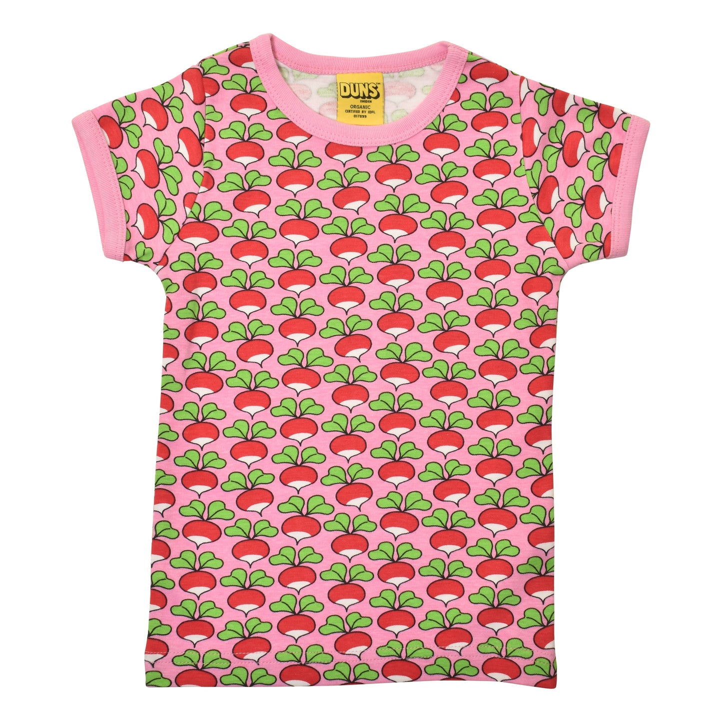 Kids Organic Cotton Short Sleeve Tee - Radish Pink | DUNS Sweden
