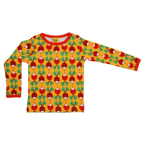 DUNS Sweden organic Long sleeve top- big radish, light orange