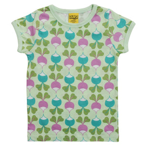 DUNS Sweden organic Short sleeve top- radish, patina green