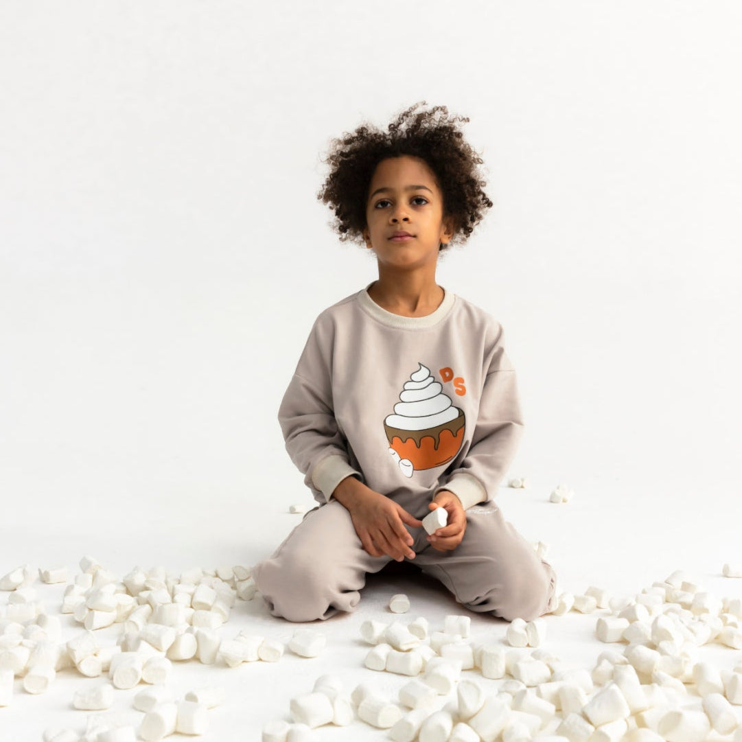 Dear Sophie Organic Kids' Sweatshirt- Hot Chocolate, Caramel