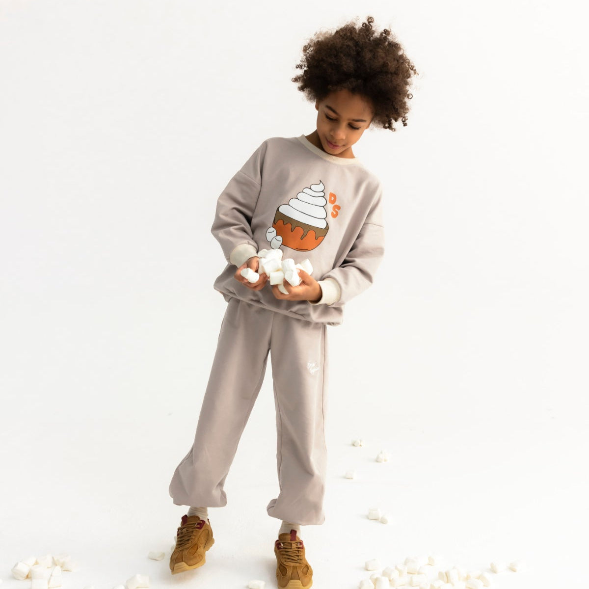 Dear Sophie Organic Kids' Sweatshirt- Hot Chocolate, Caramel