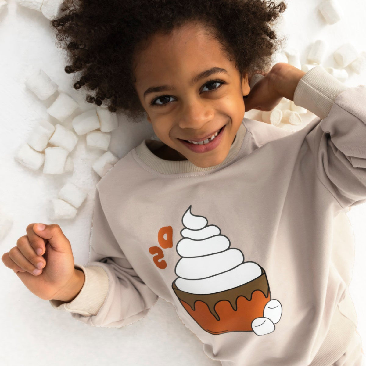 Dear Sophie Organic Kids' Sweatshirt- Hot Chocolate, Caramel