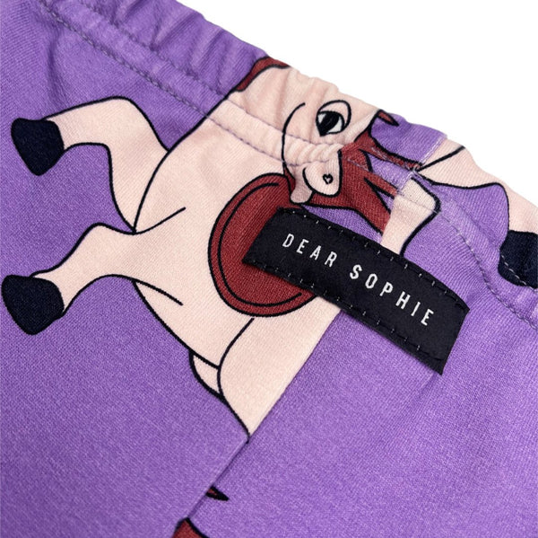 Dear Sophie organic Leggings- horse violet, closeup