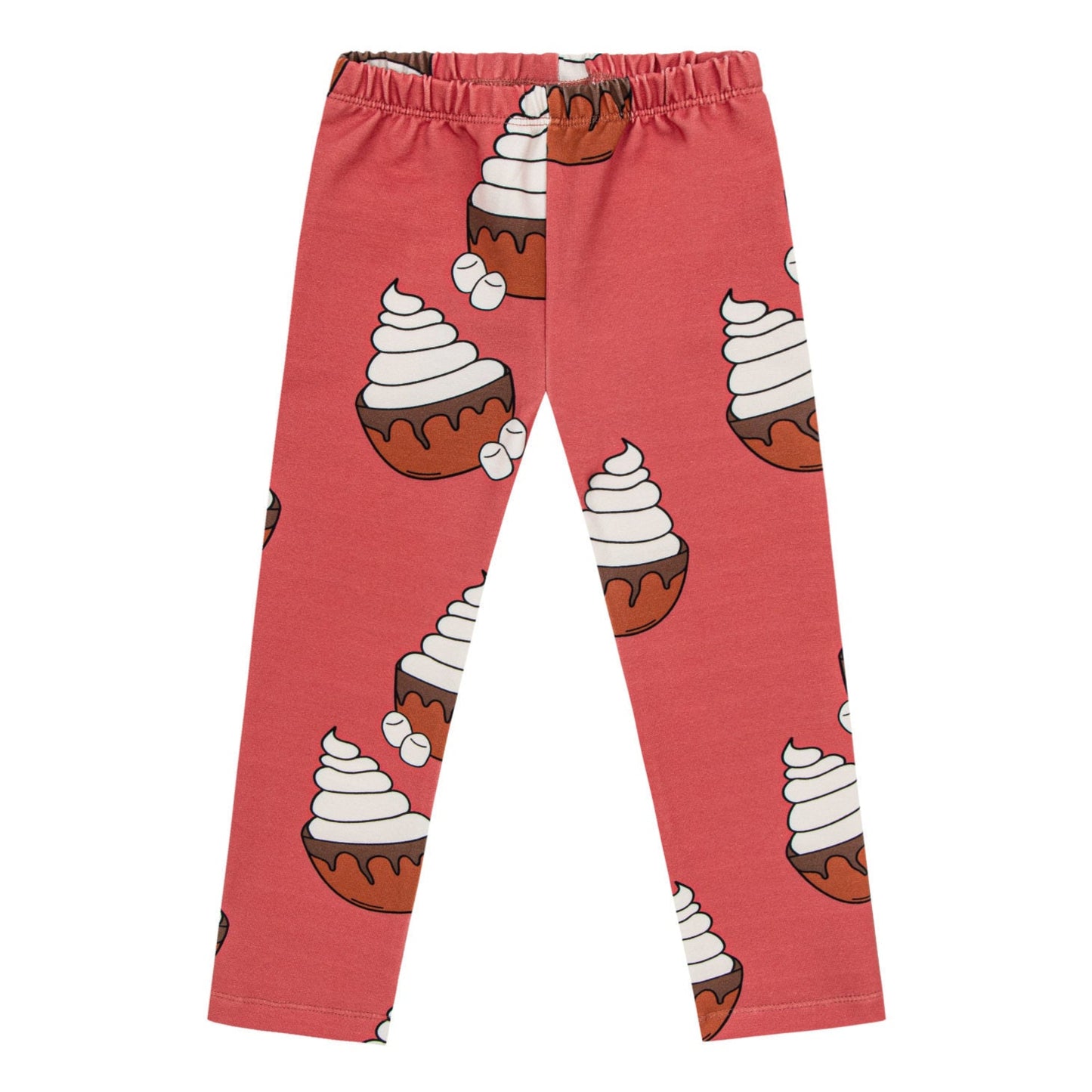 Dear Sophie Organic Girls' Leggings- Hot Chocolate, Red Brick