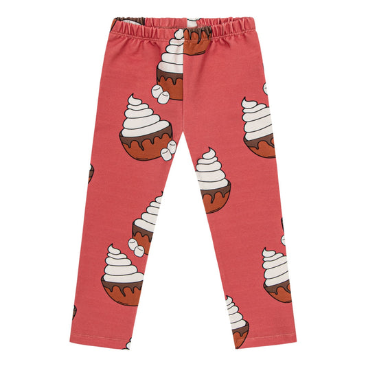 Dear Sophie Organic Girls' Leggings- Hot Chocolate, Red Brick