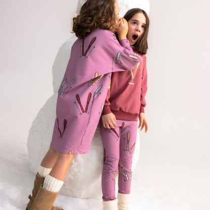 Dear Sophie Organic Girls' Leggings- Ski, Pink