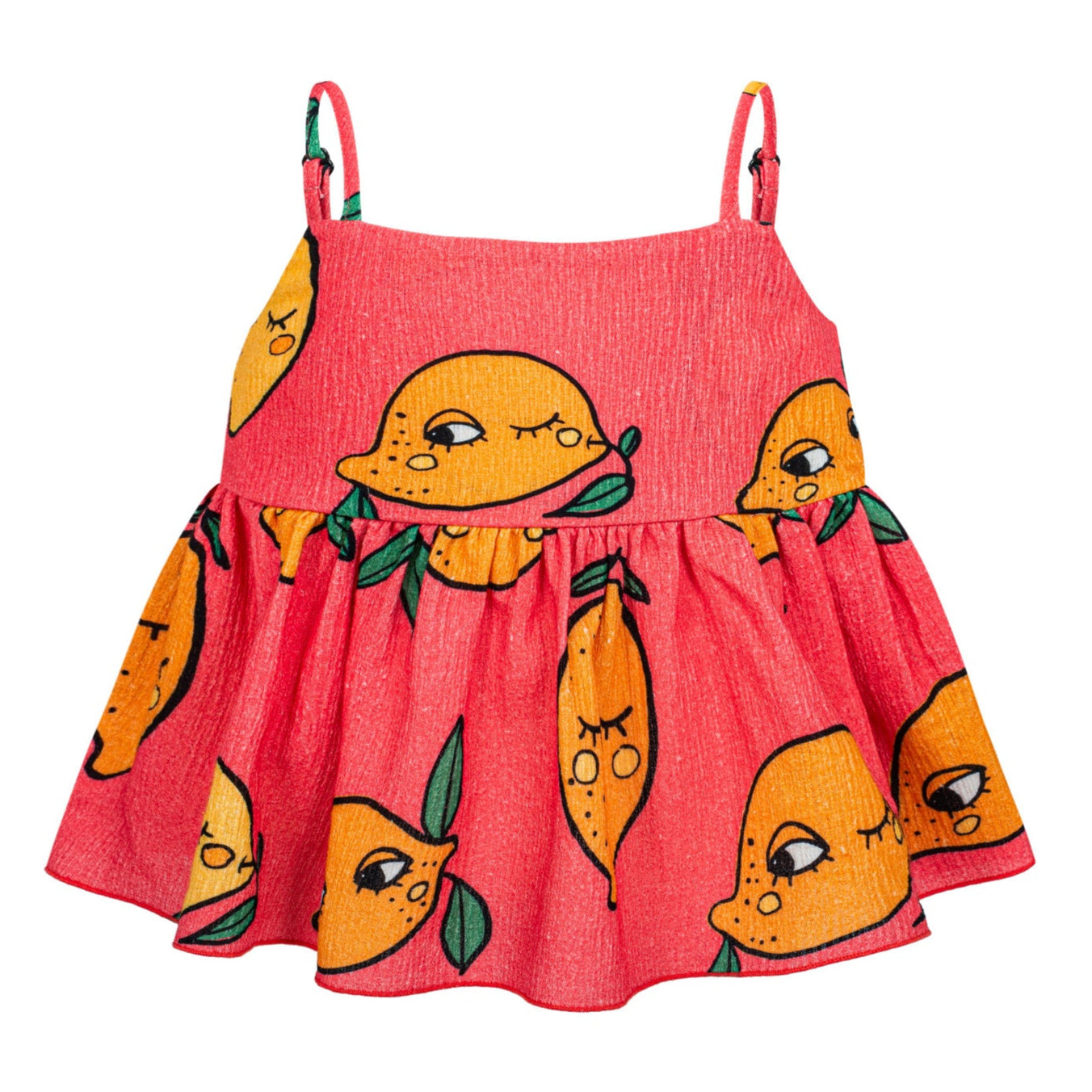 Dear Sophie organic Peplum tank top- lemon pink