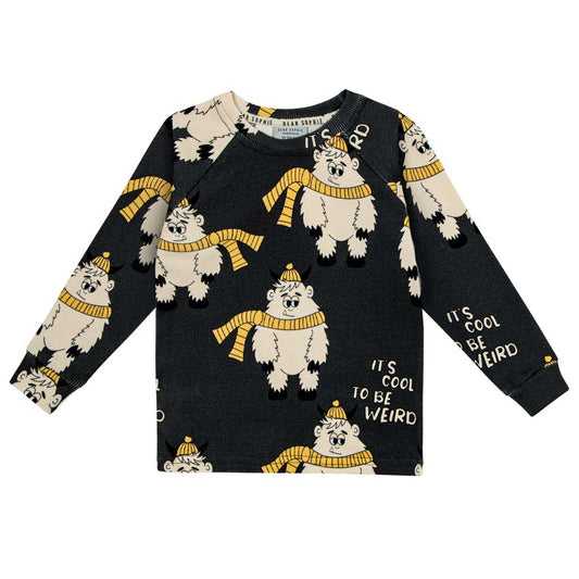 Dear Sophie organic Ribbed long sleeved top- dark yeti