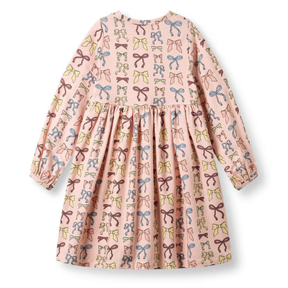Smafolk Organic Cotton Long Sleeve Dress - Bows