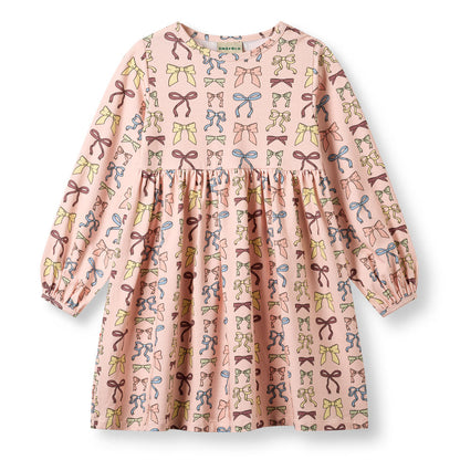 Smafolk Organic Cotton Long Sleeve Dress - Bows