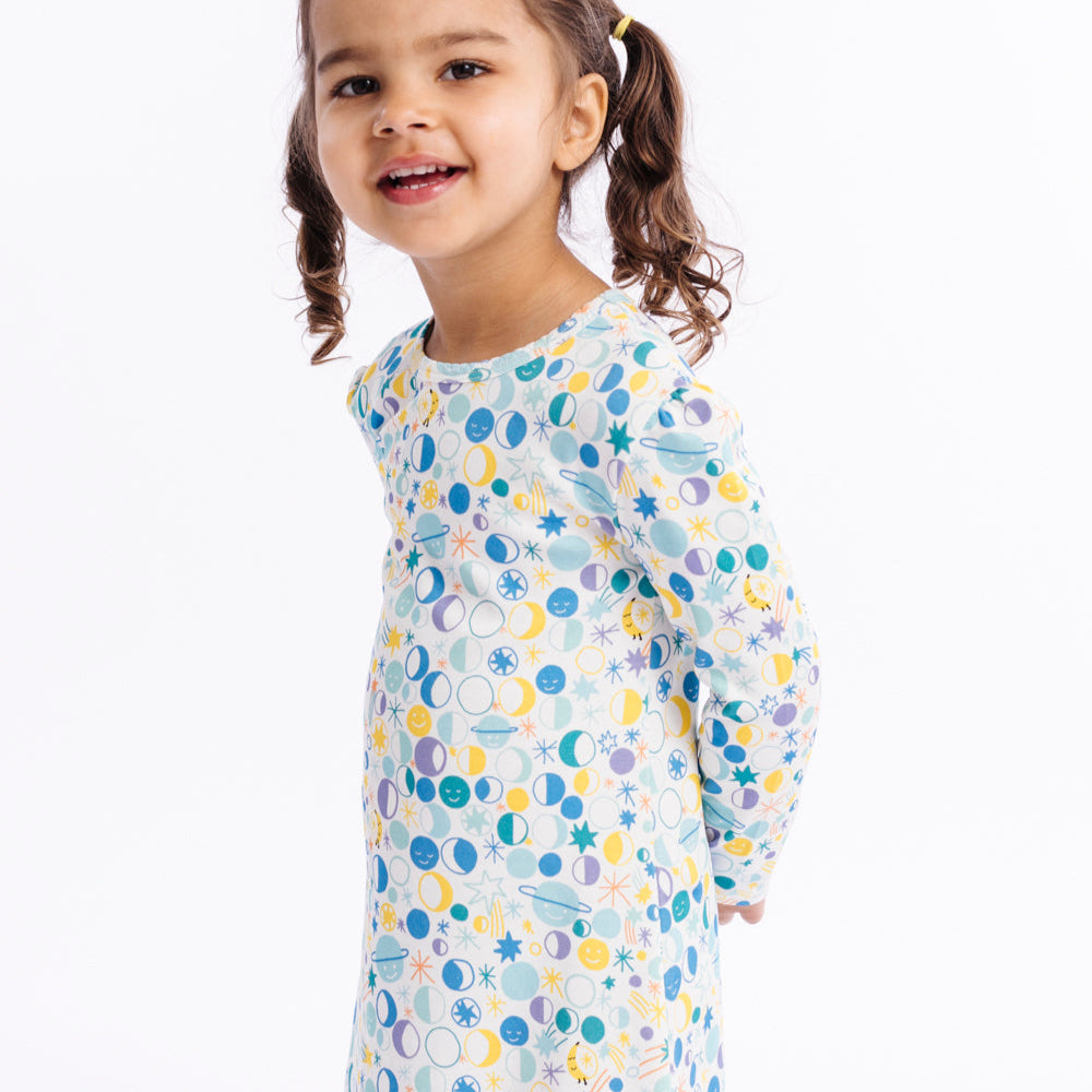 DoDo Banana Organic Pima Cotton Girls' Nightgown- Many Moons