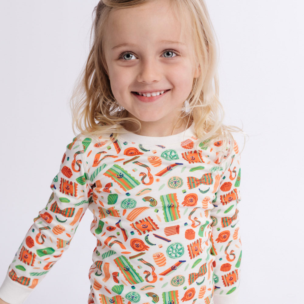 Pasta Festa Organic Pima Cotton Pajama Set | Dodo Banana