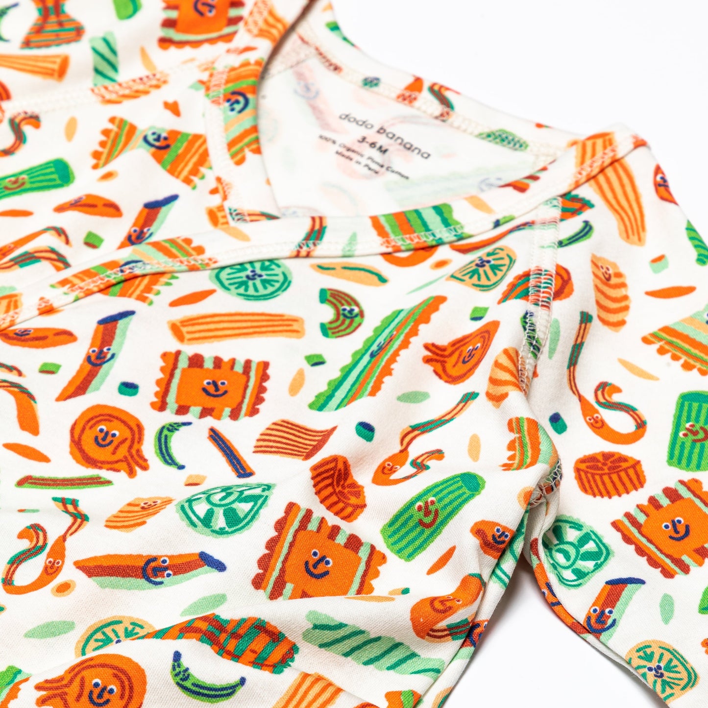 Pasta Festa Baby Kimono Onesie - Organic Pima Cotton | Dodo Banana
