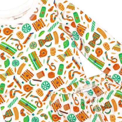 Pasta Festa Organic Pima Cotton Pajama Set | Dodo Banana
