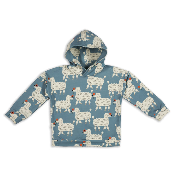 Don't Grow Up organic Hoodie- dogs blue