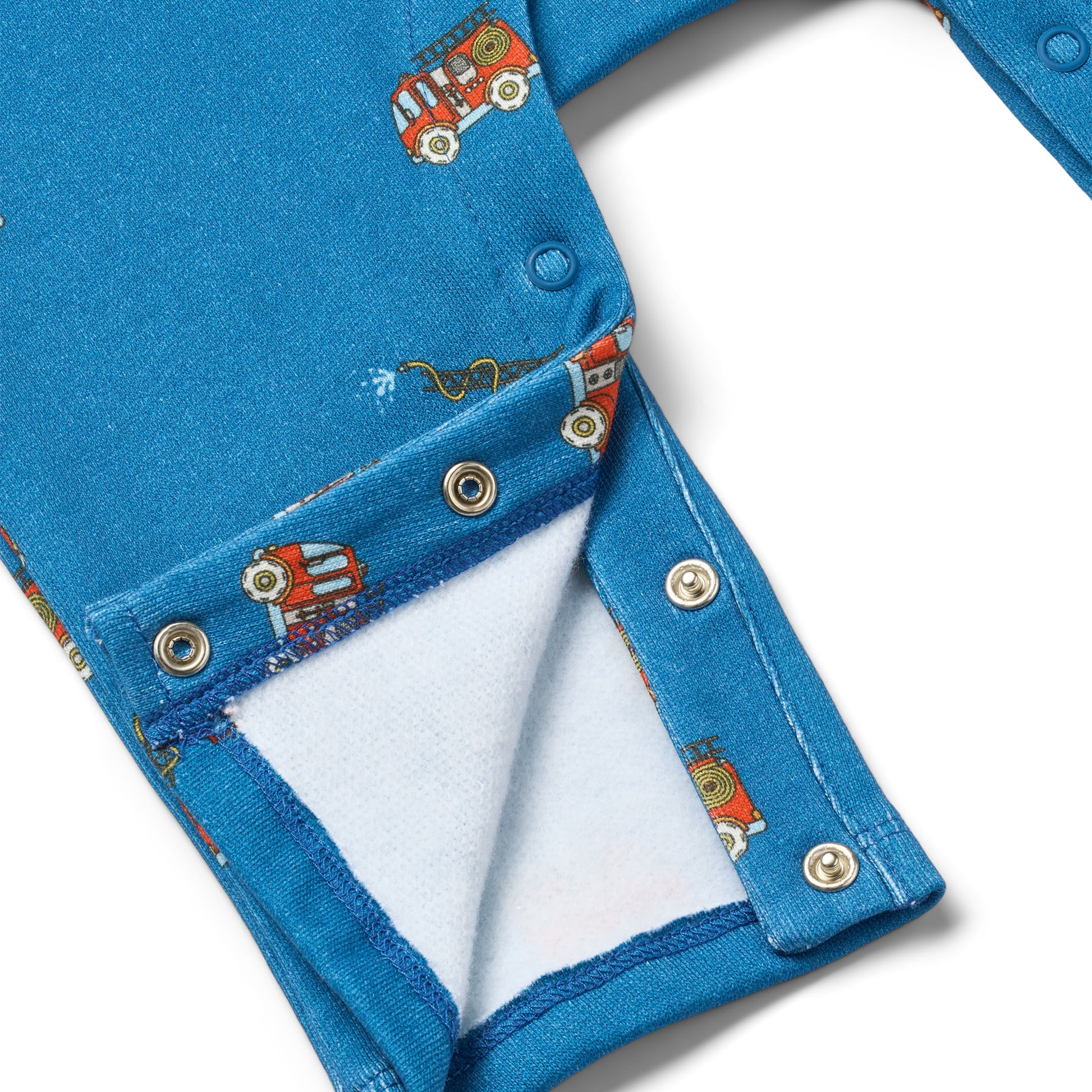 Småfolk Organic Baby Overalls- Fire Truck, Blue