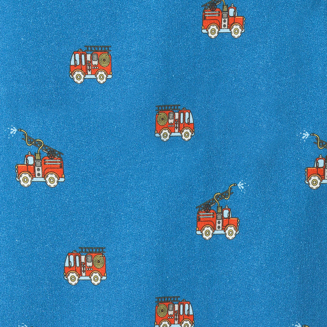 Småfolk Organic Baby Overalls- Fire Truck, Blue
