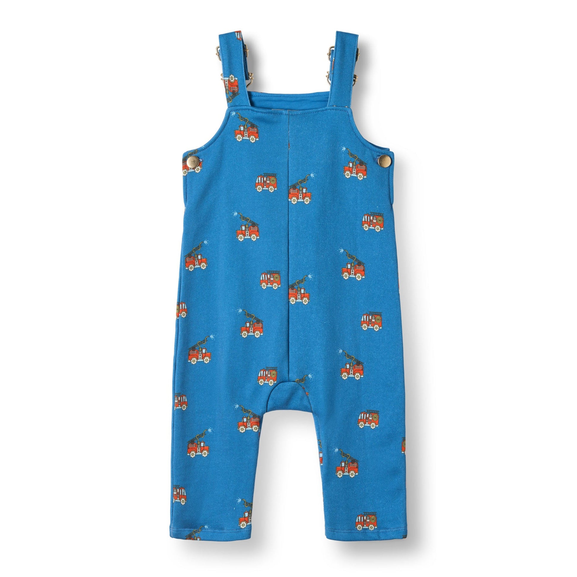 Småfolk Organic Baby Overalls- Fire Truck, Blue