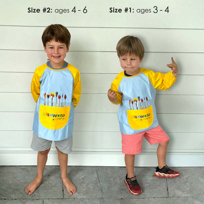 Mess-Free Kids Paint Bundle - All-Natural Finger Paint & Art Smock Set