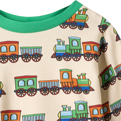 Smafolk Organic Cotton Long Sleeve T-Shirt - Trains