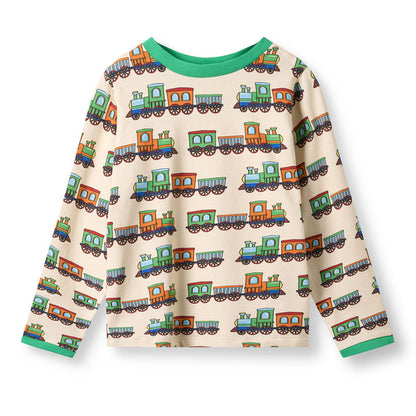 Smafolk Organic Cotton Long Sleeve T-Shirt - Trains