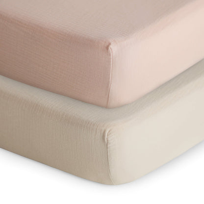 Mushie Extra Soft 2 Pack Muslin Crib Sheet