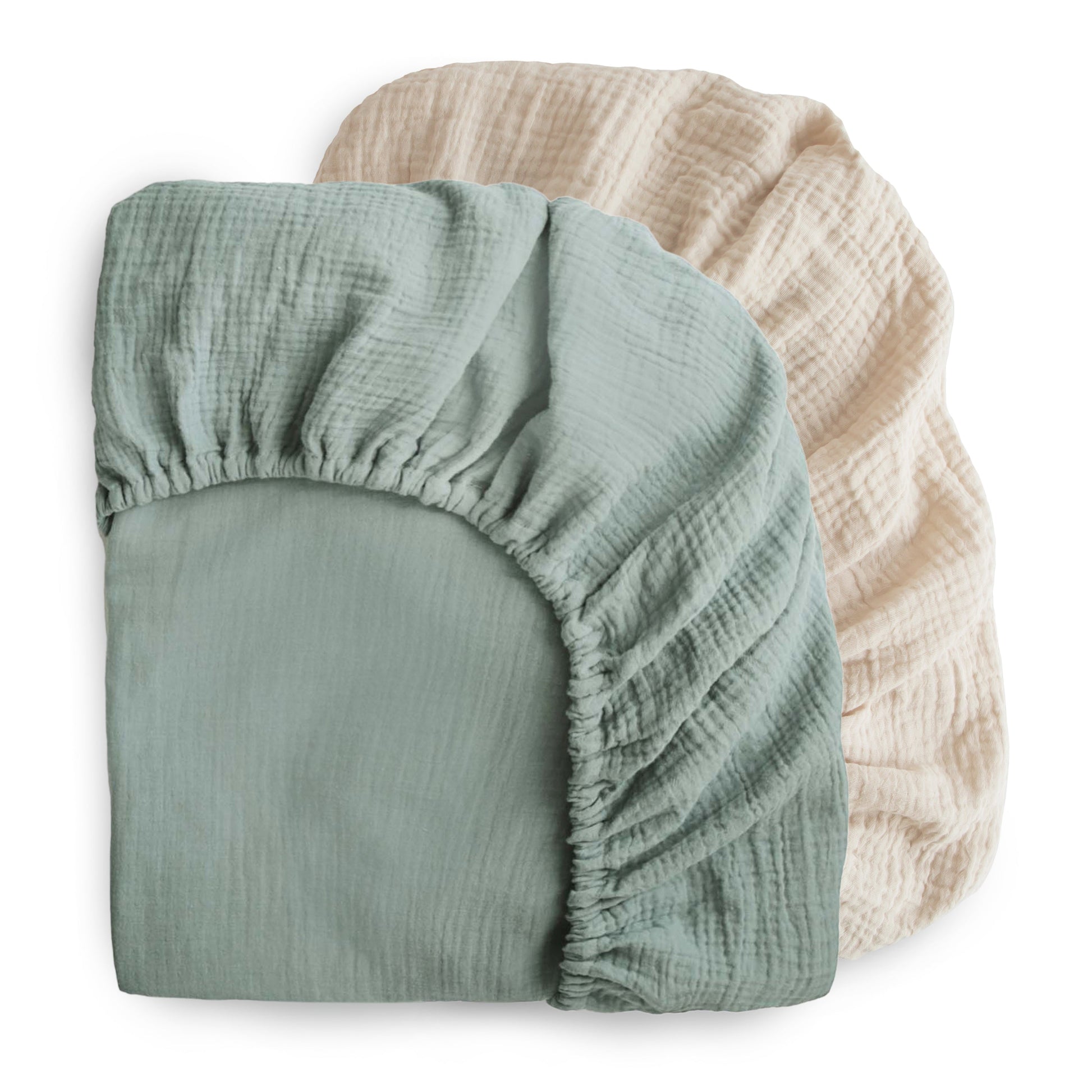 Mushie Extra Soft 2 Pack Muslin Crib Sheet