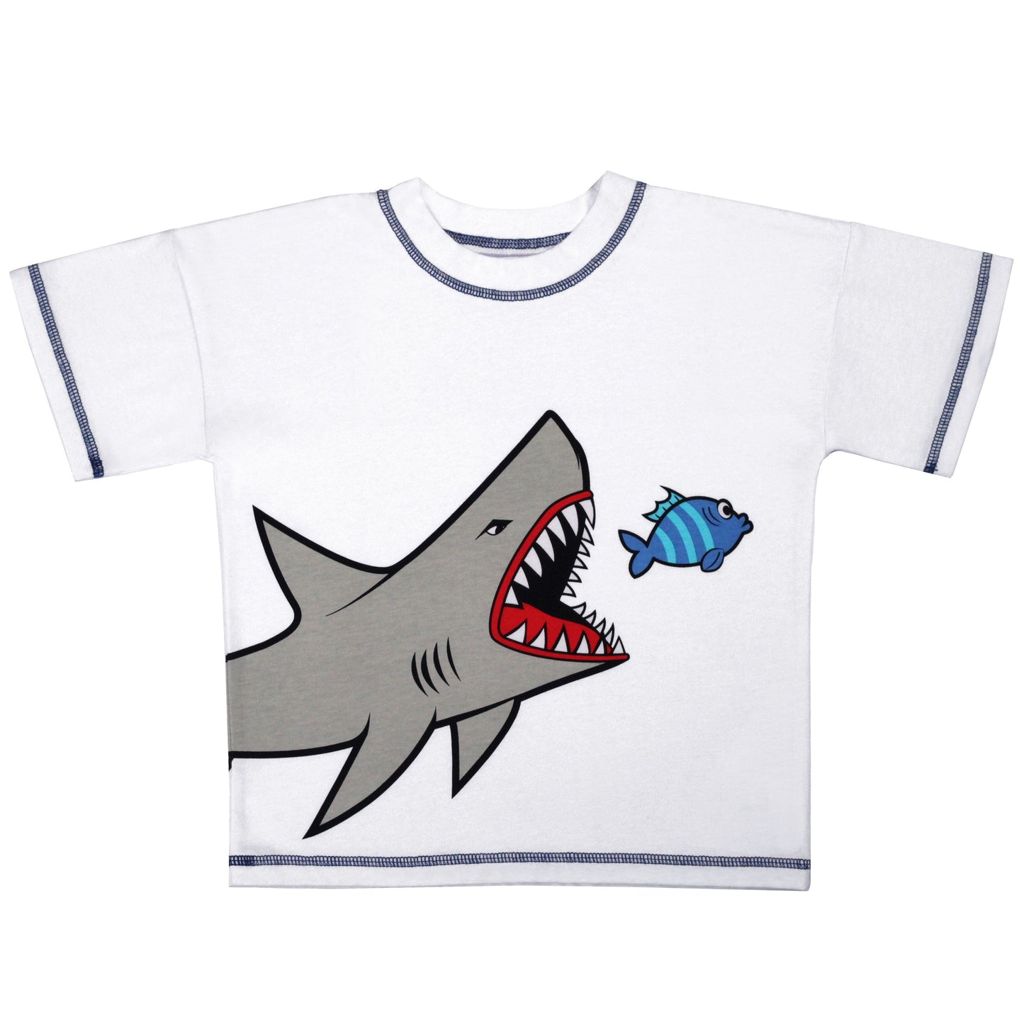 Shark Crewneck T-Shirt - Organic Cotton & Recycled Polyester | Rebloomed Kids