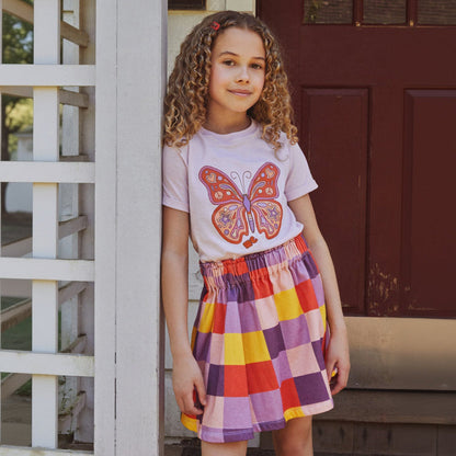 Mon Coeur Organic Cotton Skirt - Checkered Twirl