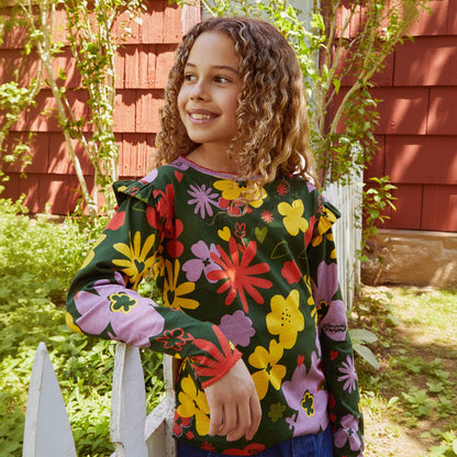 Mon Coeur Organic Cotton Long Sleeve T-Shirt - Wildflower Ruffle
