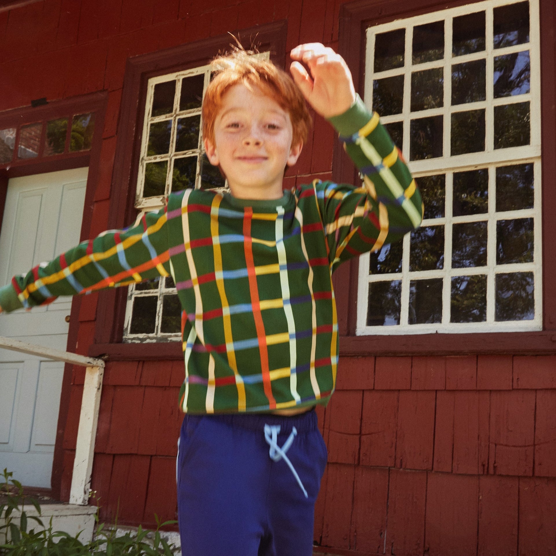 Mon Coeur Organic Cotton Sweatshirt - Fall Grid