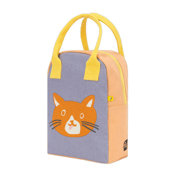 Fluf organic Zipper lunch bag - cat, side