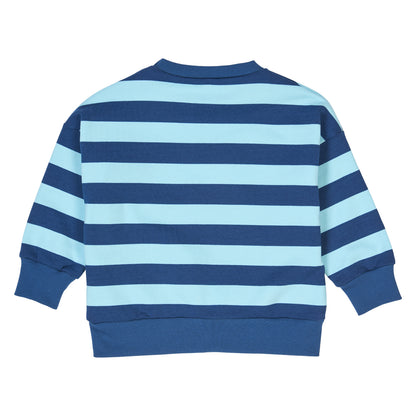 Fred's World Organic Boys' Sweatshirt- Dinosaur Appliqué/Stripe