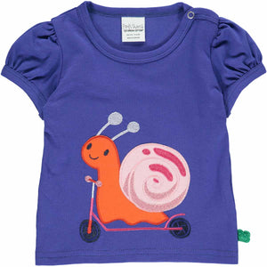 Fred's World Puff sleeve top- snail appliqué