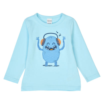 Fred's World Organic Boys' Long Sleeved Top- Donut Monster Appliqué