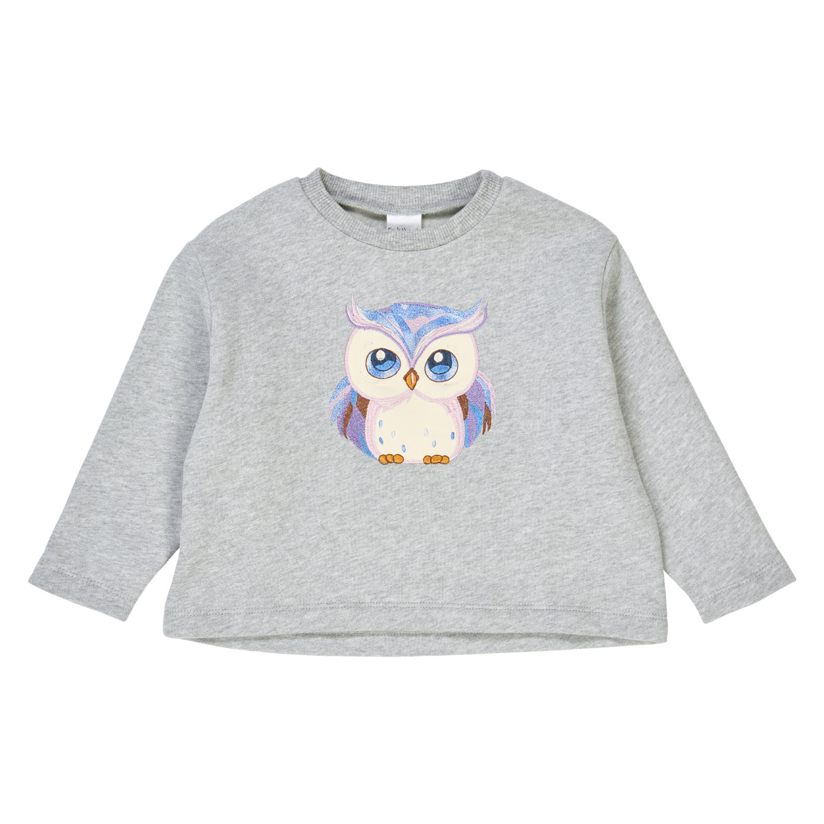 Fred's World Organic Girls' Sweatshirt- Owl Appliqué