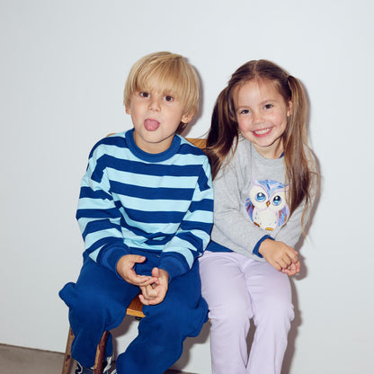 Fred's World Organic Girls' Ribbed Flare Pants- Iris Purple