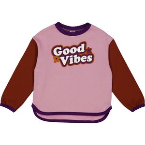 Fred's World organic Sweatshirt- good vibes colorblock