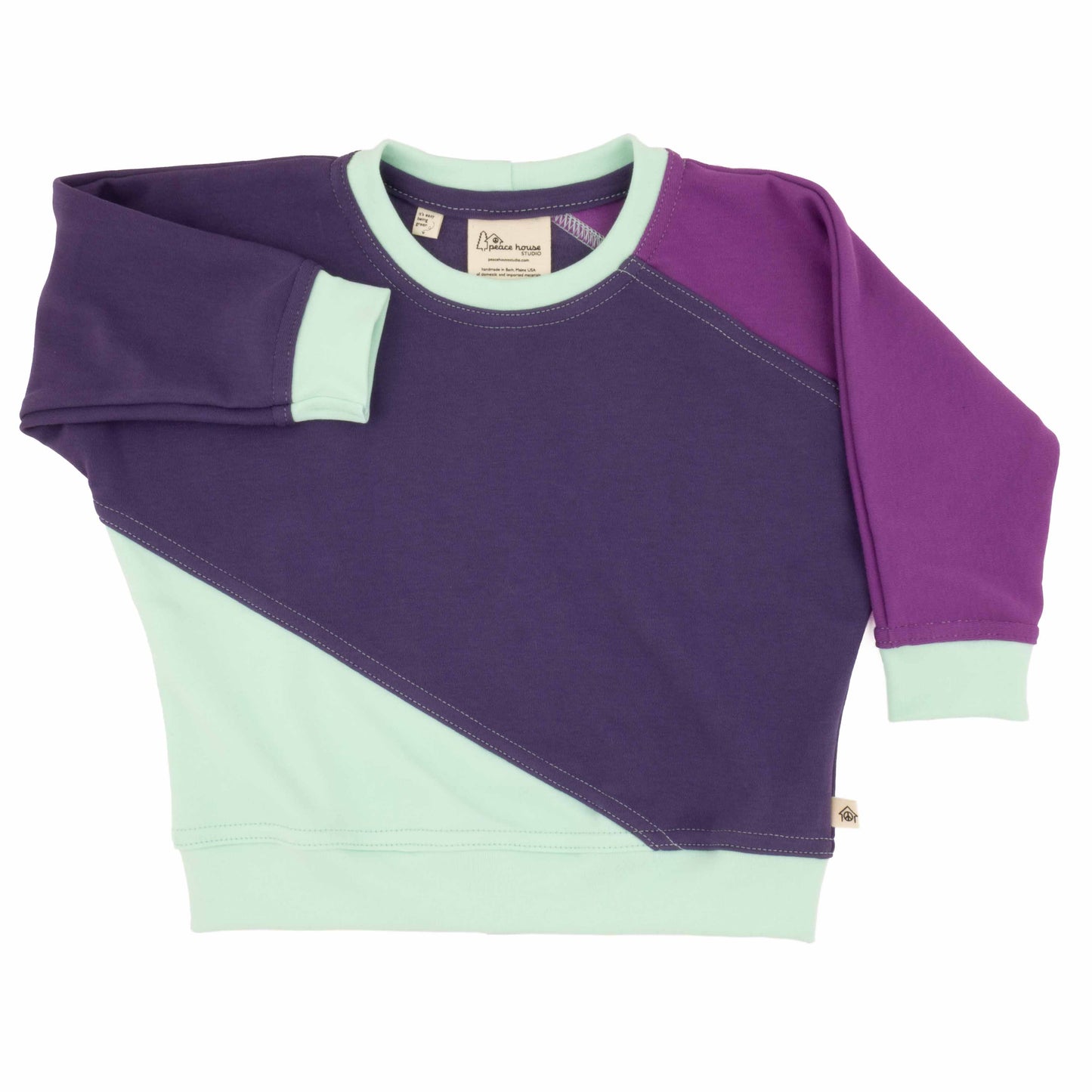 Diagonal colorblock sweatshirt- big kid, various colors*