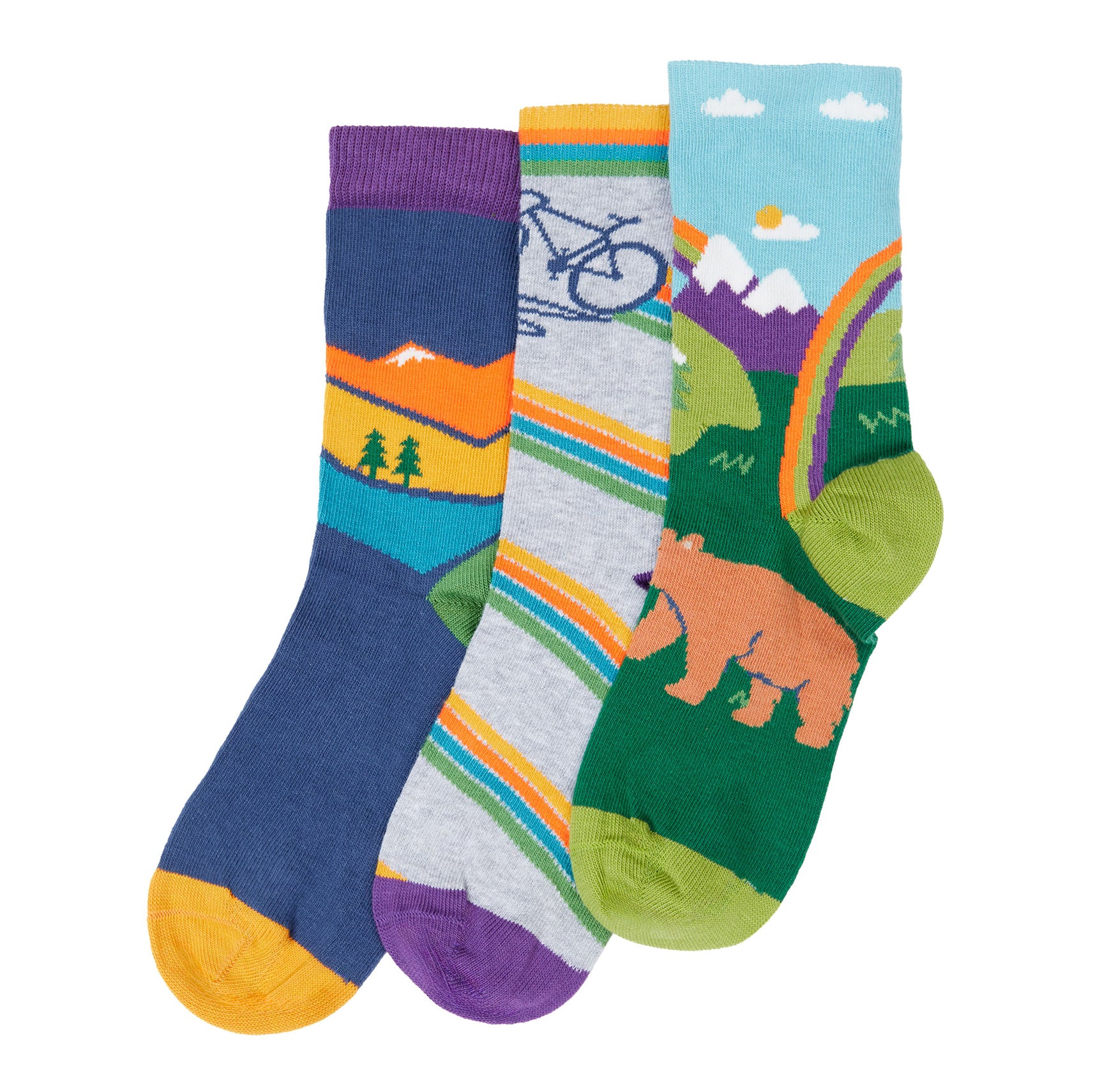 Frugi Organic Boys' Socks 3-Pack- Adventure