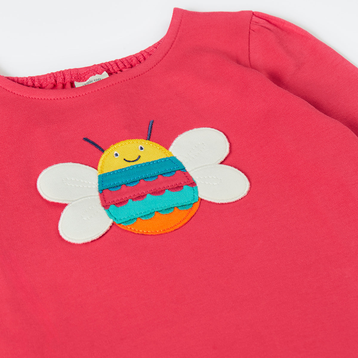 Girls Organic Cotton Long Sleeve Top - Bee Appliqué | Frugi