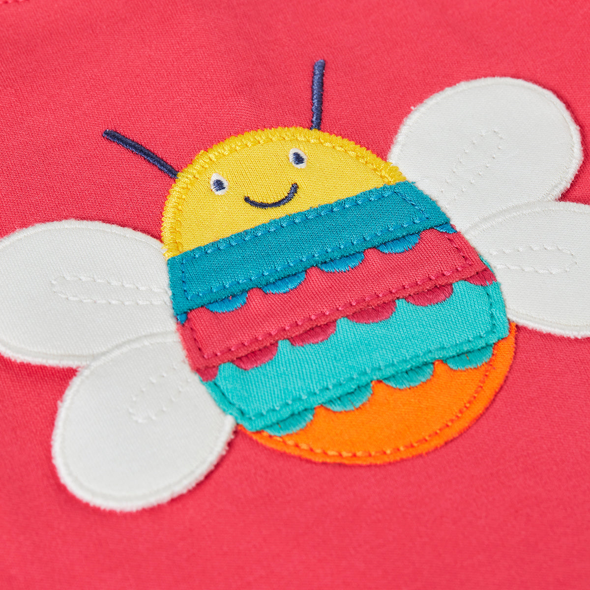 Girls Organic Cotton Long Sleeve Top - Bee Appliqué | Frugi