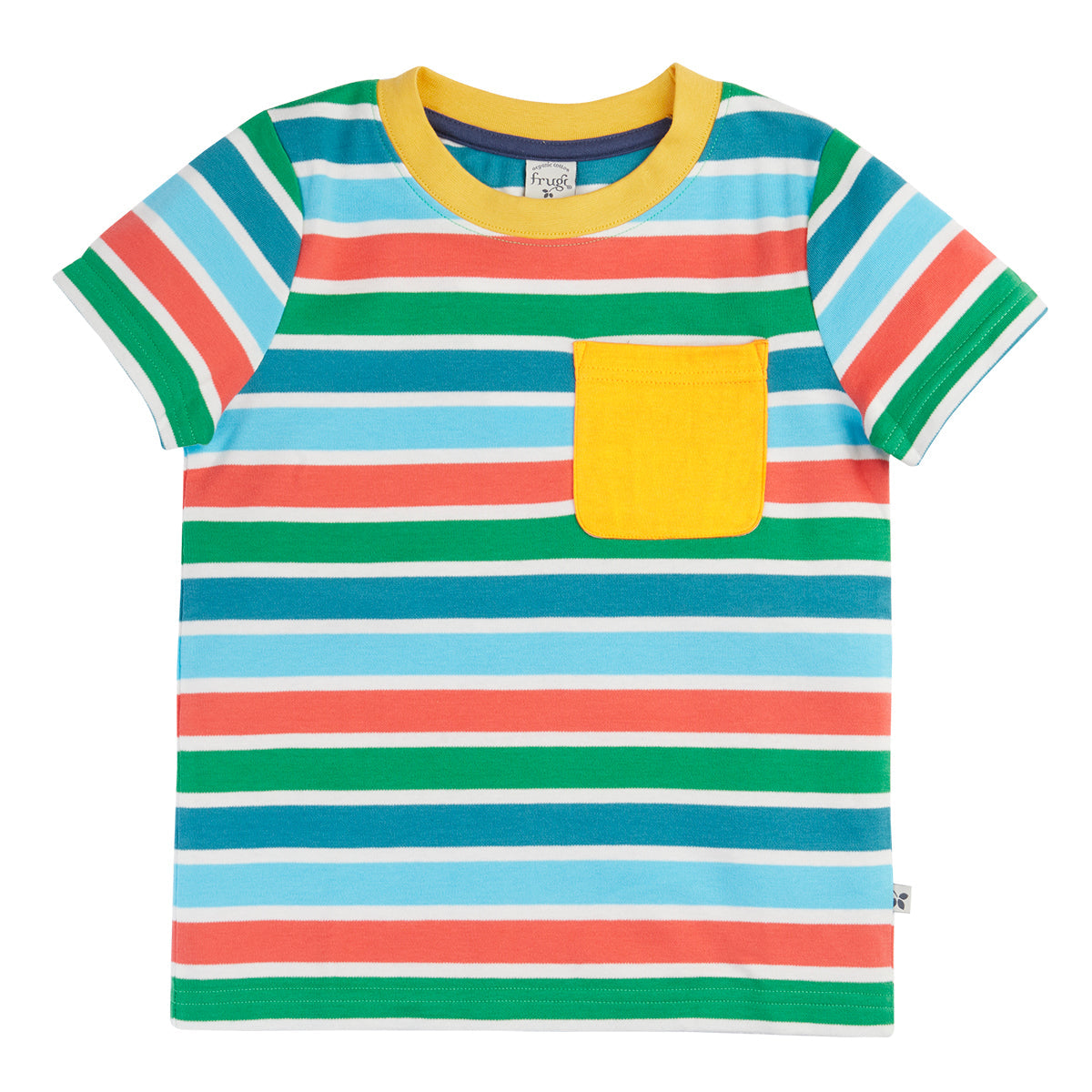 Frugi Breton Stripe Organic Cotton Pocket T-Shirt