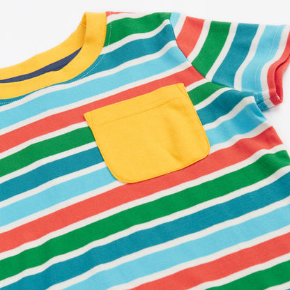 Frugi Breton Stripe Organic Cotton Pocket T-Shirt