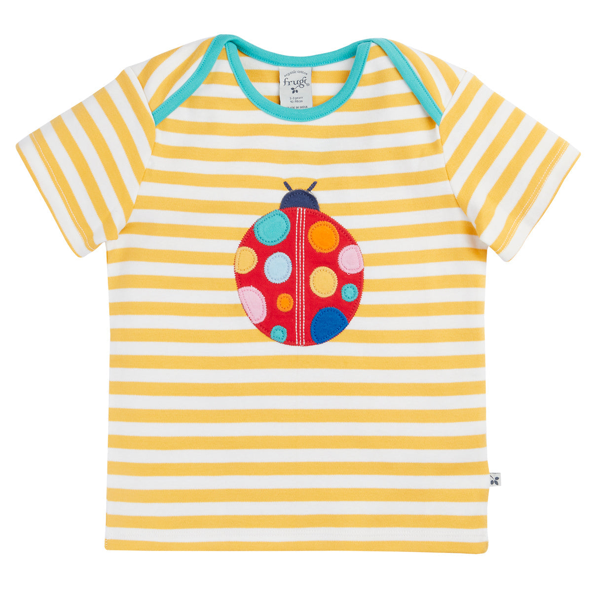 Girls Organic Cotton Short Sleeve Tee - Ladybug Appliqué | Frugi