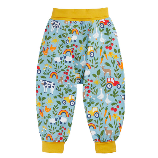 Toddler Organic Cotton Pants - On the Farm Print | Frugi