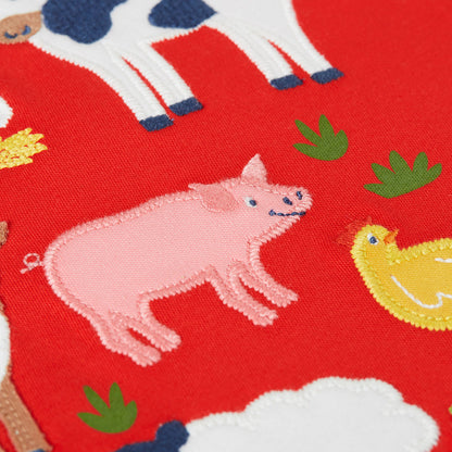 Kids Organic Cotton Short Sleeve Tee - Farm Animal Appliqué | Frugi