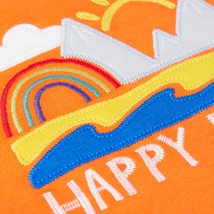 Frugi Organic Cotton Tee- Happy Days Appliqué