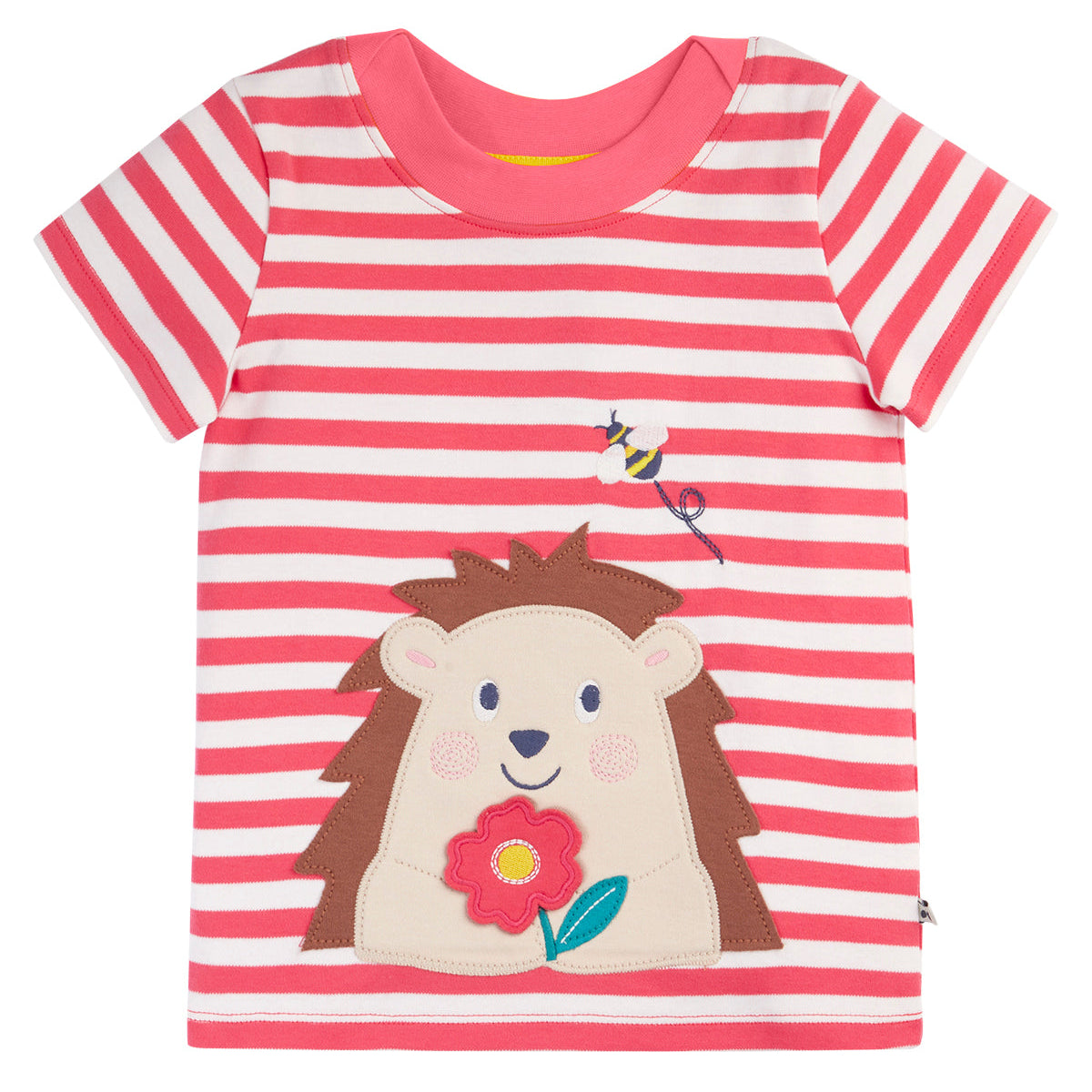 Kids Organic Cotton Short Sleeve Tee - Hedgehog Appliqué | Frugi